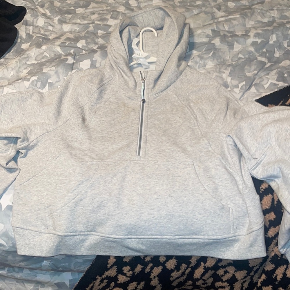 Lululemon Scuba Oversized Half Zip Light Grey